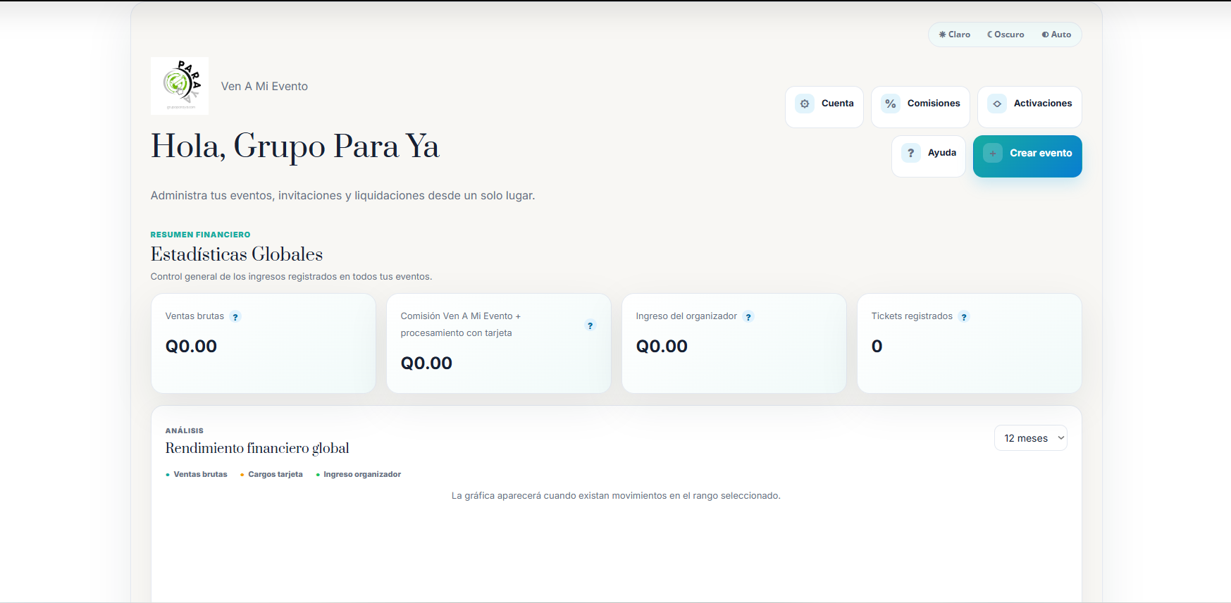 Ven A Mi Evento - Centro del Organizador